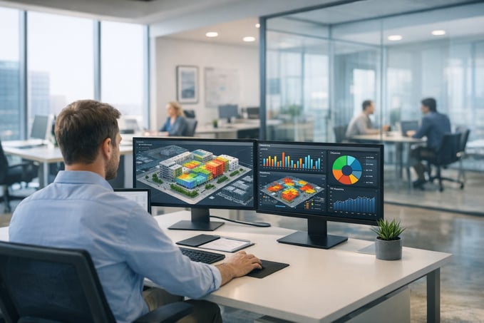 Digitalice completamente su edificio hoy: ocupación, ventas, datos inmobiliarios e IoT en un solo mapa 3D 