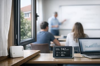 CO2, luftfugtighed og åbne vinduer: Sådan holder Elsys-sensorer og Vemco universitetsbygninger sunde og sikre