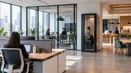 Belegungsanalyse am Arbeitsplatz für Schreibtische, Mute Boxes und die Kantine
