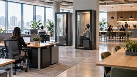 Analítica de ocupación del espacio de trabajo para escritorios, cabinas acústicas y el comedor