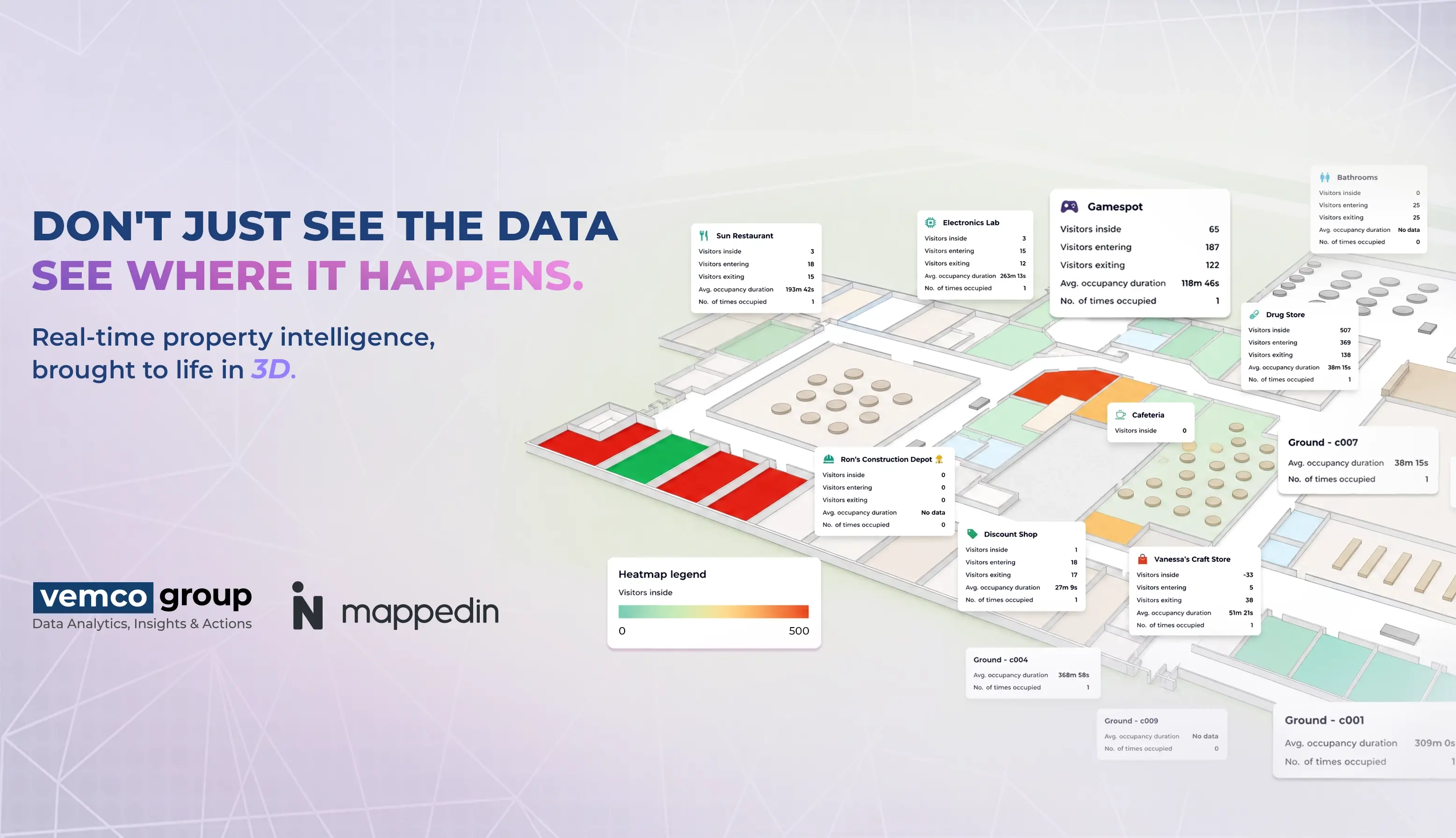  Vemco Group y Mappedin: datos inmobiliarios en tiempo real sobre impresionantes mapas 3D